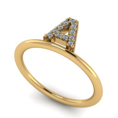 Anillo con inicial y circonitas