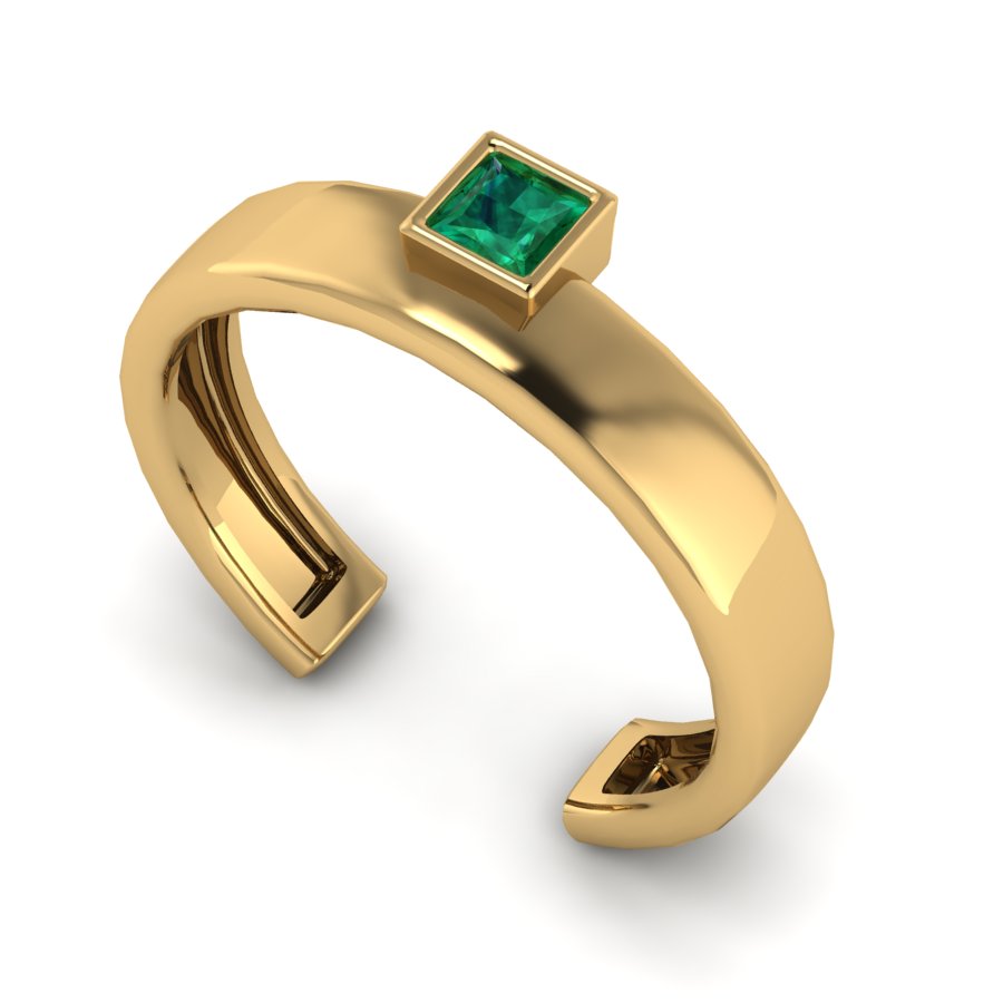 Sortija con carré Zafiro Verde