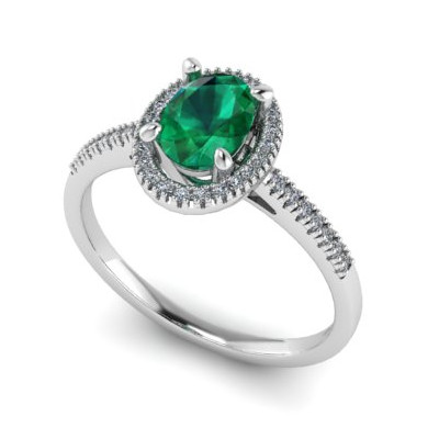 Anillo con oval y orla