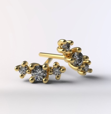 Pendientes garra triple