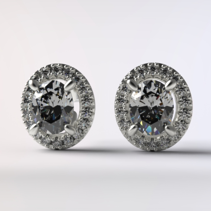 Pendientes de Plata ovales con orla