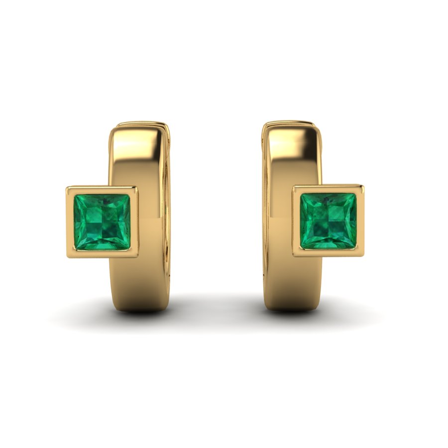 Aros con carré zafiro verde