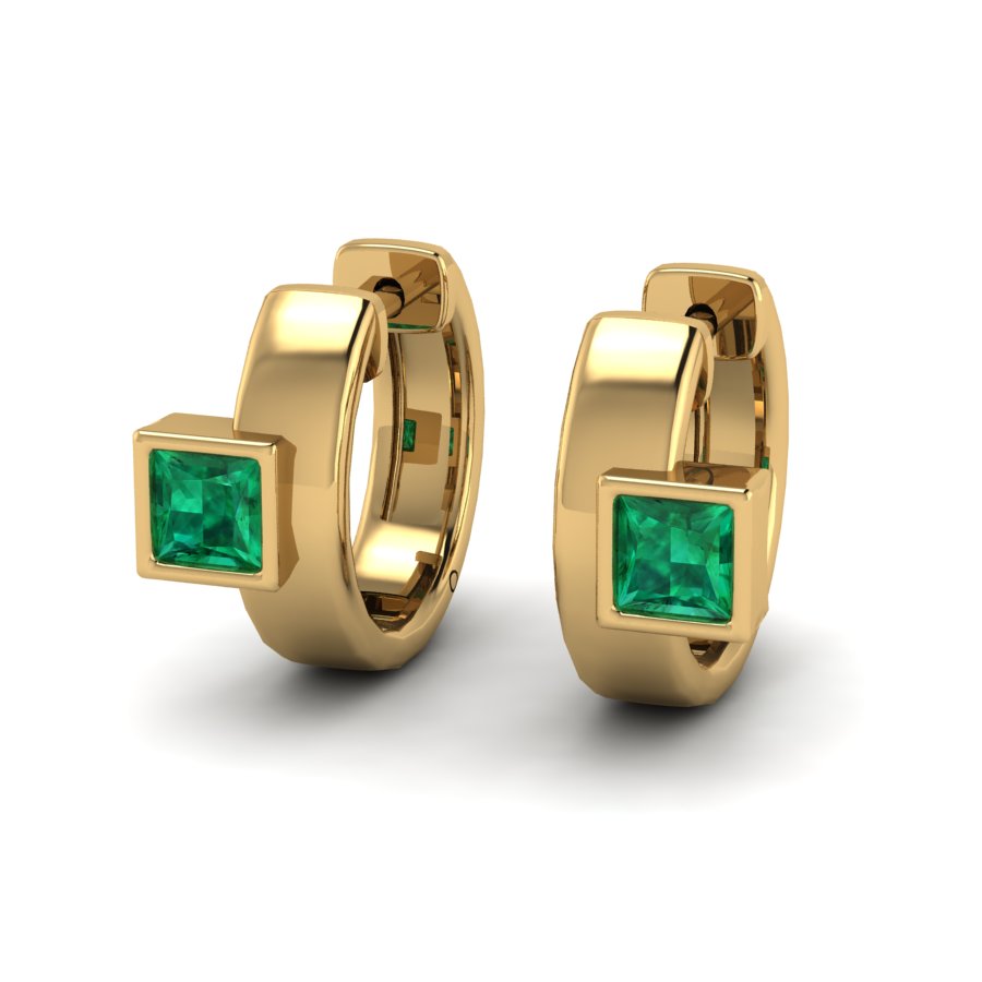 Aros con carré zafiro verde